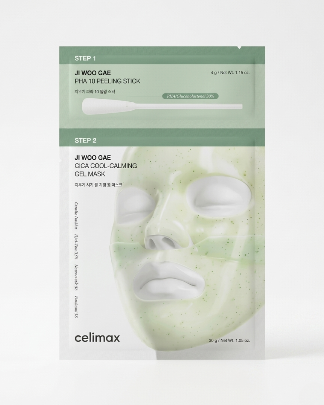 Celimax Ji Woo Gae Cica PHA Peel 2-Step Gel Mask