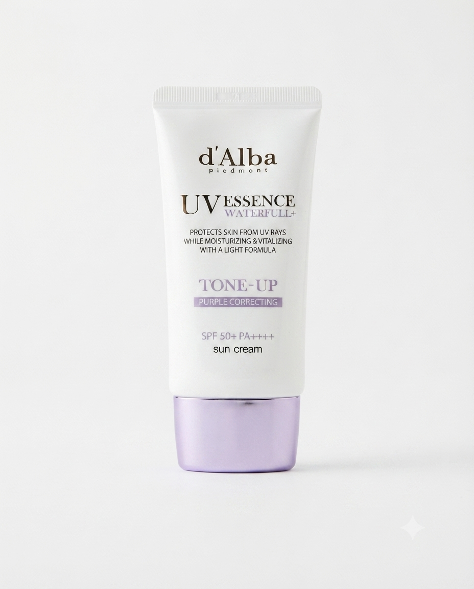 d'Alba Waterfull UV Essence Tone Up Sun Cream Purple SPF50+ PA++++
