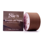 Brust Lift Tape Braun – starke Klebekraft & weicher Stoff, 7,5 cm x 5 m, Verpackung und Rolle von Sie’s Studio