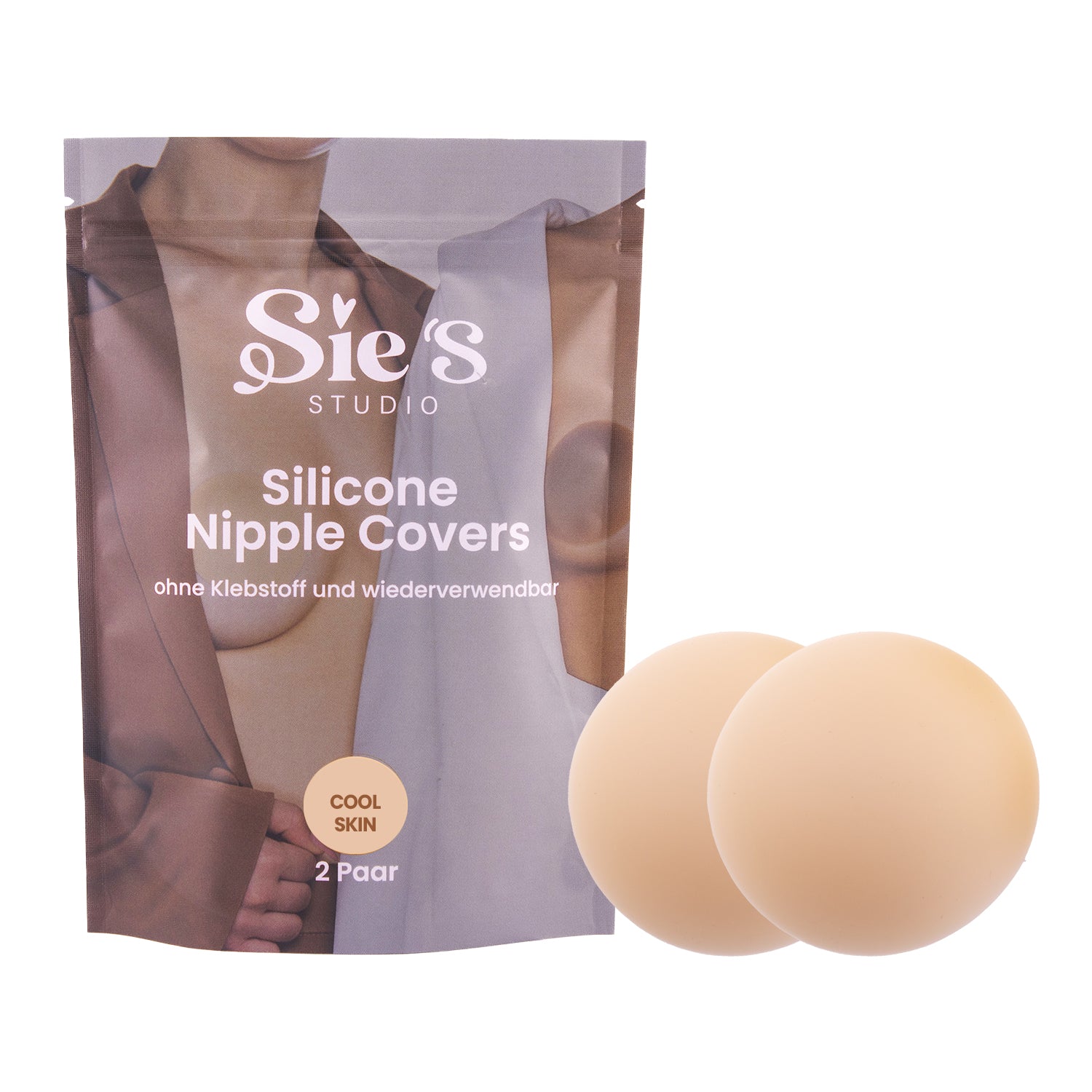 Silikon Nipple Covers ohne Klebstoff, wiederverwendbar, 2 Paar – Cool Skin von Sie’s Studio